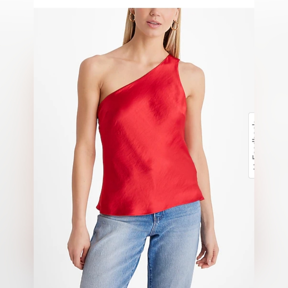 EXPRESS Satin One Shoulder Top nwt